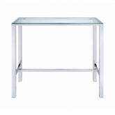 Coaster Tolbert Bar Table with Glass Top Chrome Model 104873
